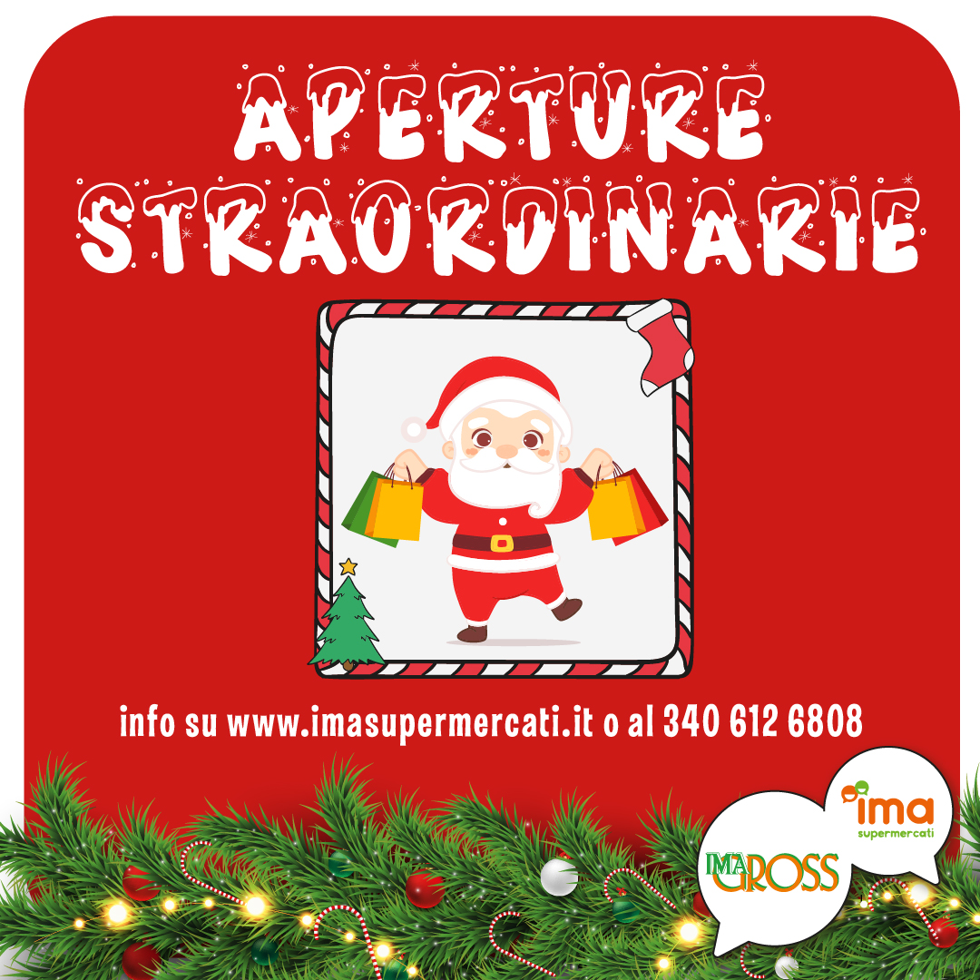 Aperture straordinarie delle feste natalizie!